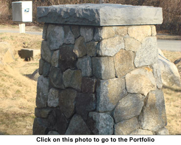 A pillar creates an interesting entryway