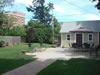 Outdoor Living: Walkway to guest house with a firepit and a patio